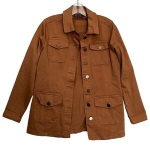 DG2 Medium Camel Tan Long Sleeve Neutral Button Jacket Diane Gilman Y6